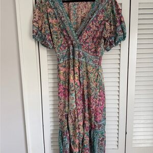 Floral V-Neck Midi Dress